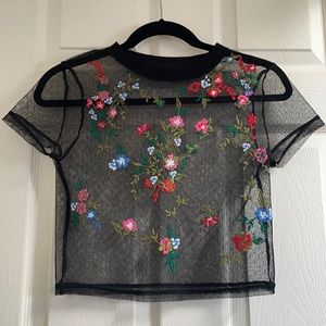 Floral sheer top